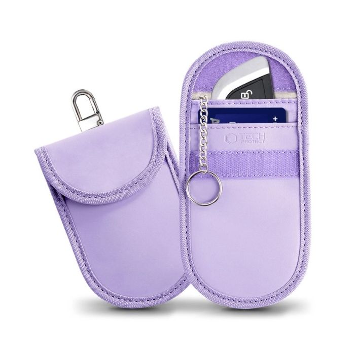 Tech-Protect KLR100 Pouch Keyless RFID, obal na blokovanie signálu(Faradayova klietka), fialový