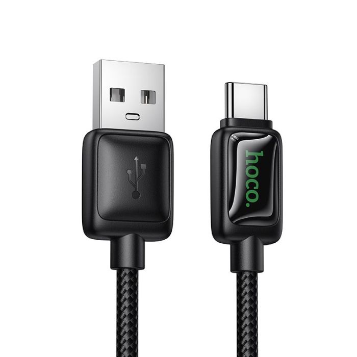 Kábel Hoco U146 LCD USB-A/USB-C 3A 1,2 m - čierny