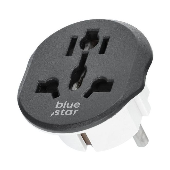 BLUE STAR travel adapter GO TO Europe (Type E) 16A white (Bulk)