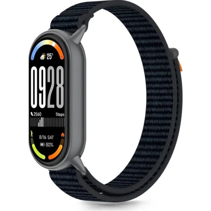 Remienok Tech-Protect Nylon Stripe Xiaomi Smart Band 8/9/10/NFC čierno oranžový