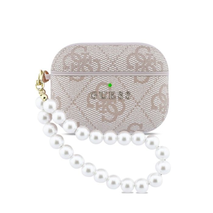 Obal Guess PU 4G Classic Logo Pearl Strap Apple AirPods Pro 3 GUAP3P4E4PSP ružový