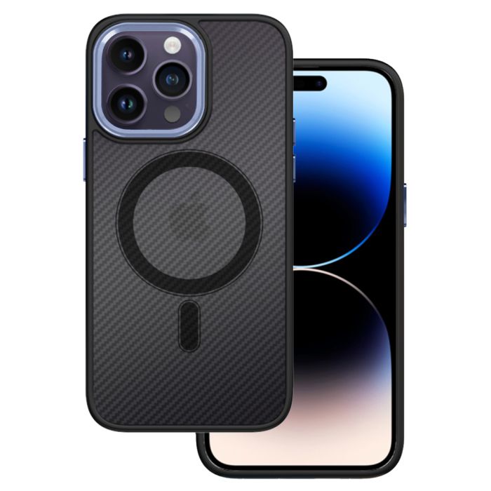 Obal Tel Protect Mag Carbon Apple iPhone 13 Pro čierno fialový