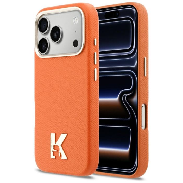 Karl Lagerfeld HC MAGSAFE PU FW W/ KHEAD LOGO  iPhone 17 Pro 6,3 oranžové