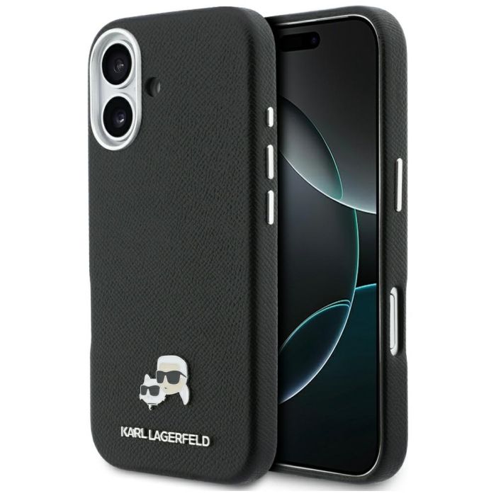 Obal Karl Lagerfeld PU Karl and Choupette Heads Pins MagSafe Apple iPhone 17 KLHMP17S6PFKCLK čierny