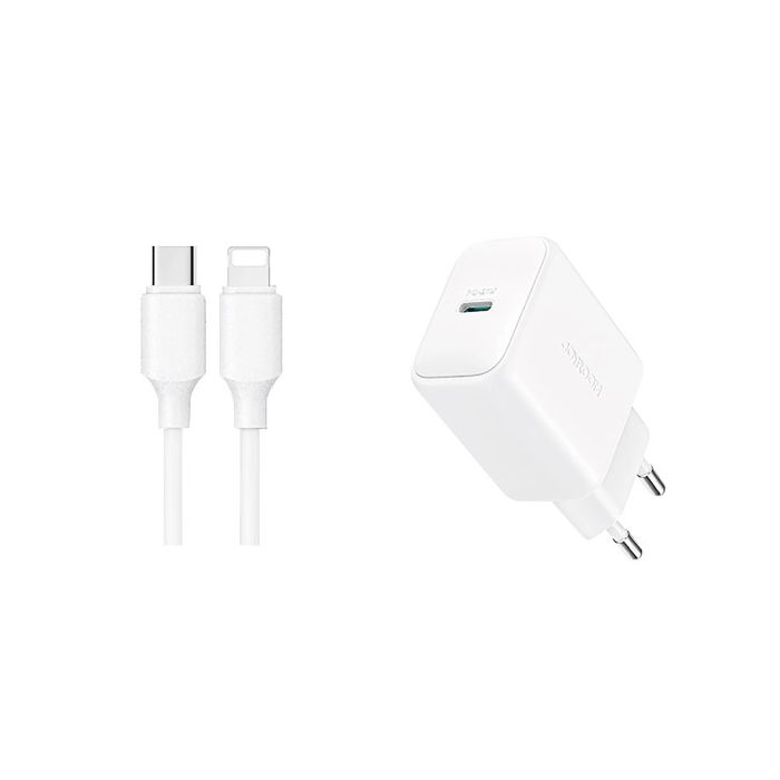 Joyroom JR-TCF20, USB-C PD 20W + kábel 1m USB-C/Lightning, biela