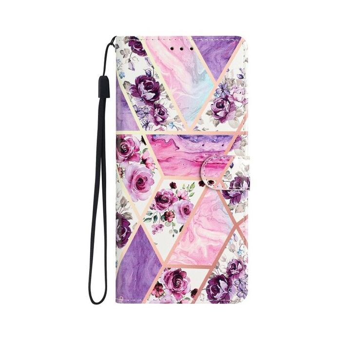 Obal Tech-protect Book Samsung Galaxy A55 5G A556 5G kvety fialový