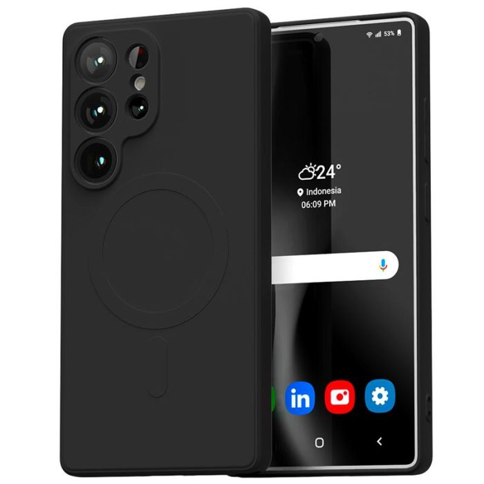 Mercury Silicone Magsafe TPU Samsung S25 Ultra S938 - čierny