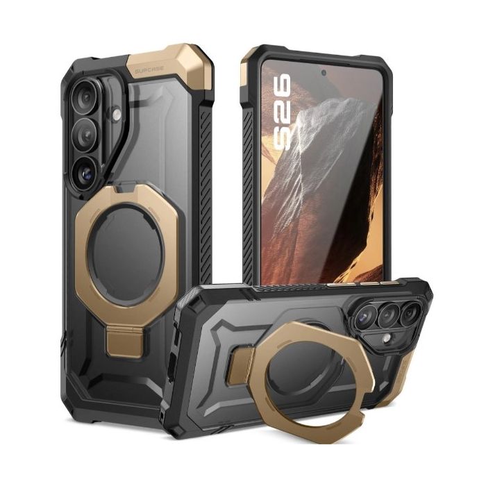 Obal Supcase UB Grip Mag MagSafe Samsung Galaxy S26 5G S941 čierno hnedý