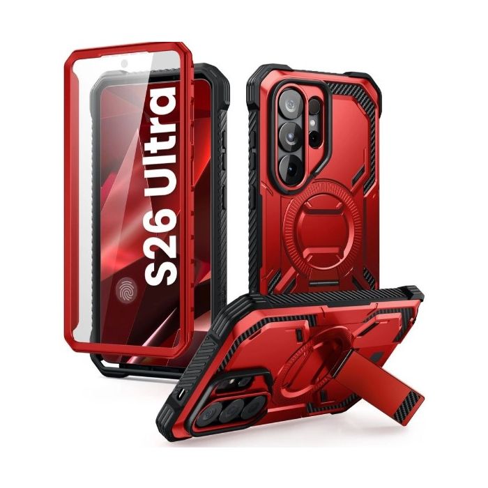 Obal Supcase ArmorBox Mag MagSafe Samsung Galaxy S26 Ultra 5G S948 červeno čierny