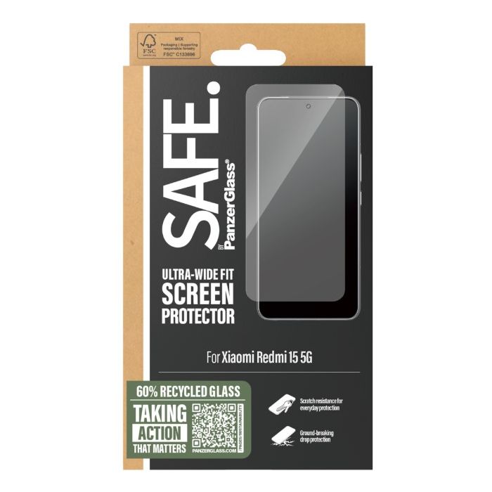 SAFE - Tvrdené sklo UWF pre Xiaomi Redmi 15 4G/5G, čierne