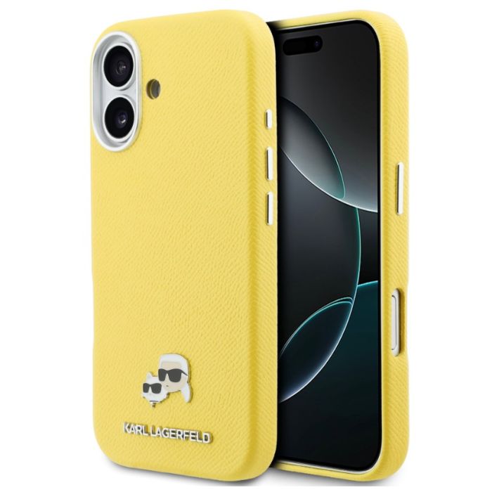 Obal Karl Lagerfeld PU Karl and Choupette Heads Pins MagSafe Apple iPhone 17 KLHMP17S6PFKCLY žltý