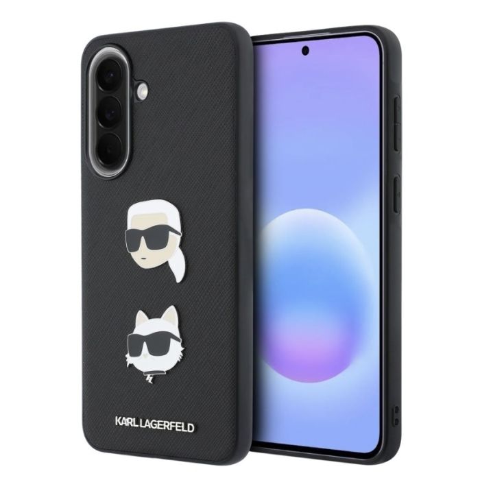 Obal Karl Lagerfeld Liquid Silicone Metal Karl and Choupette Samsung Galaxy A57 5G A576 KLHCSA57PSFDHPOK čierny