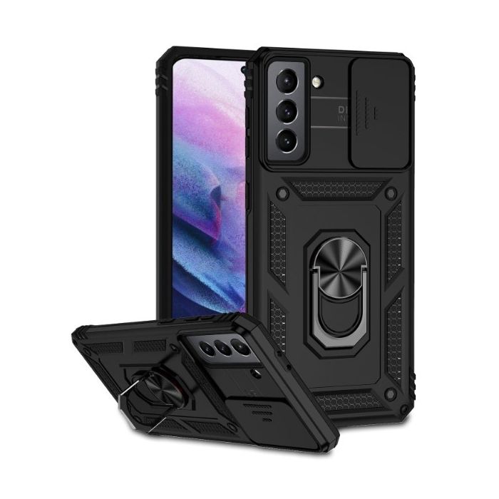 Obal Camshield Ring Armor Samsung Galaxy S21 5G G991 čierny