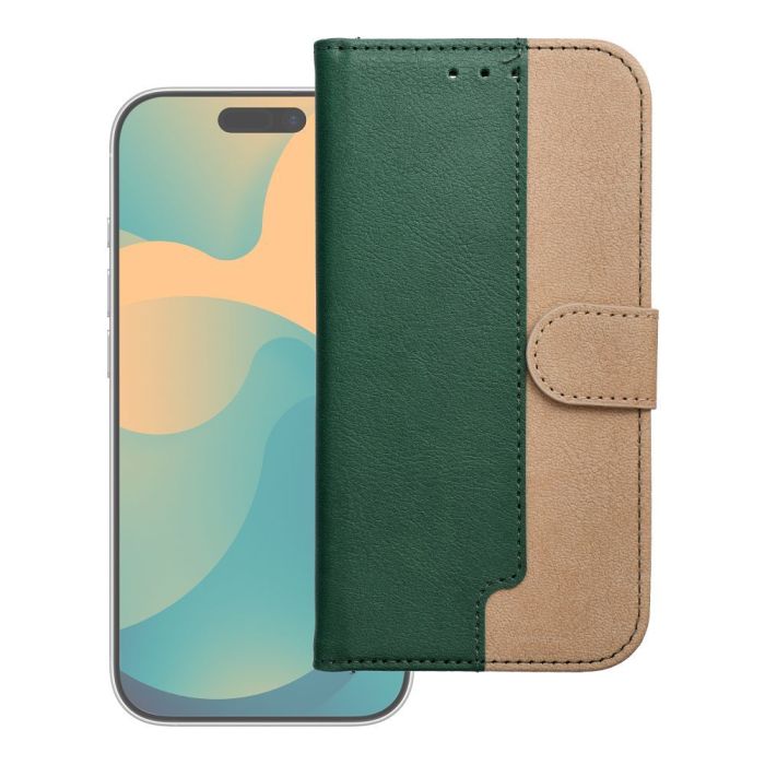 Two-tone Split Book iPhone 17 - zeleno-zlatý