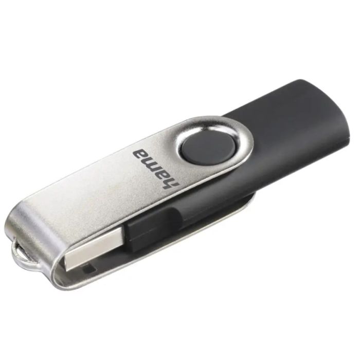 Hama USB 2.0 Flash Drive Rotate, 8 GB, 10 MB/s, čierna/strieborná