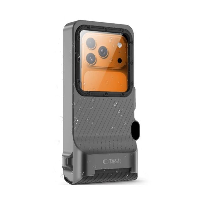Obal Tech-Protect IPX8 Pro, univerzálne vodeodolné puzdro na potápanie, sivo-čierne