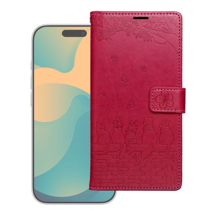 MEZZO Book Samsung A27 A276 5G mačičiky - tmavo-ružové