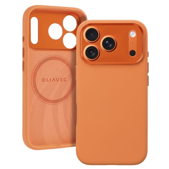 Obal Liavec Silk Shield MagSafe Apple iPhone 17 Pro Max oranžový