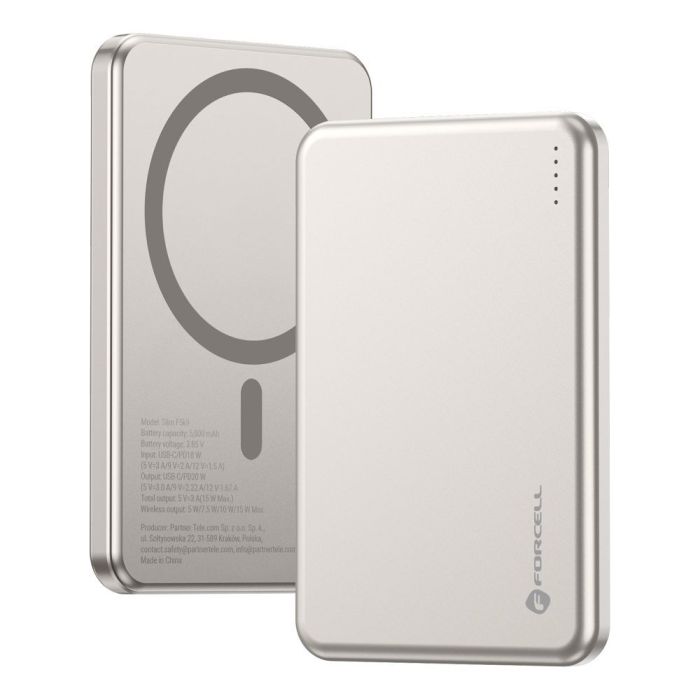 Forcell F-Energy Slim F5K9 MagSafe QC4.0 PD3.0 15W 5000 mAh béžová