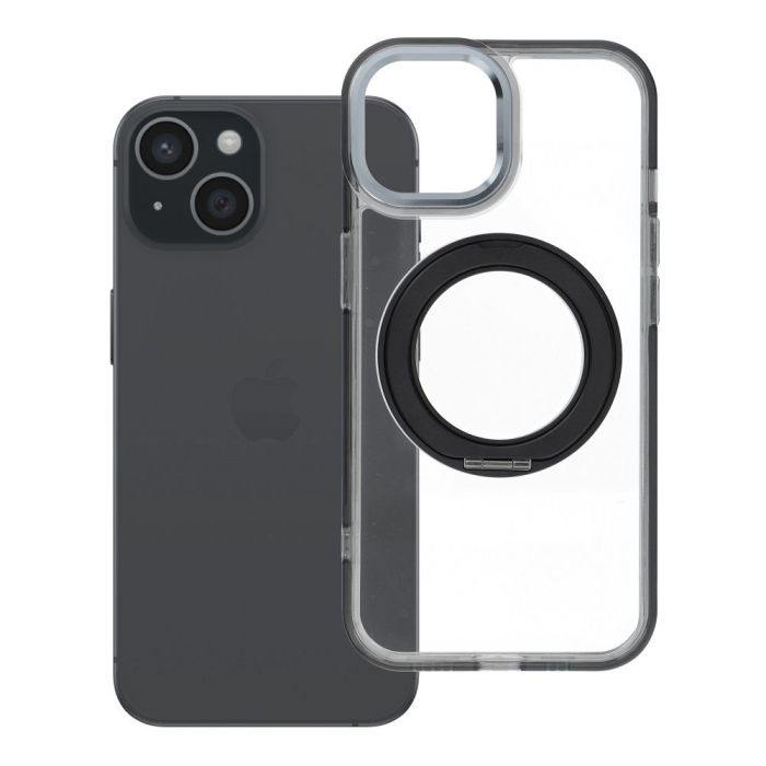 Obal Frame Circle Stand MagSafe Apple iPhone 15 čierny