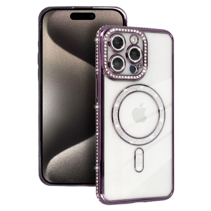 Obal Bling MagSafe Xiaomi Redmi Note 15 Pro 5G fialový