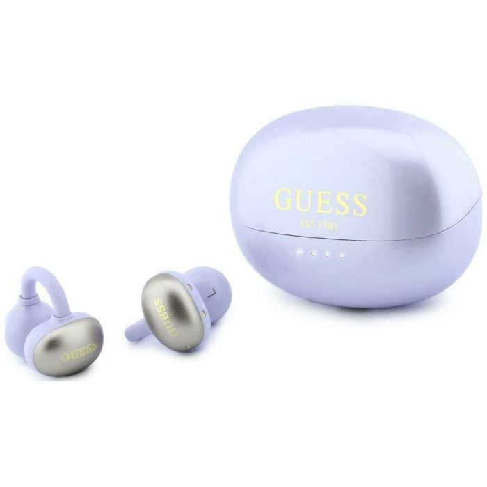 Bezdrôtové slúchadlá OWS Guess Metalic Finish Electropated Parts Classic Logo purple