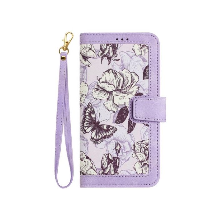 Obal Floral Book Honor 600 Smart 5G fialový