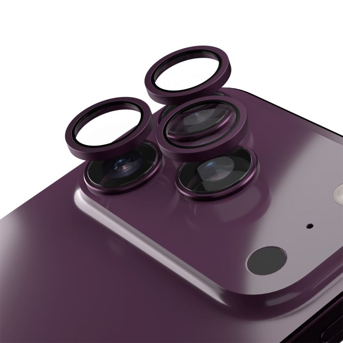 Sklo Etteri objektívy fotoaparátu iPhone 18 Pro/18 Pro Max - višňové/cherry (oddelené)