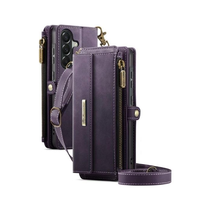 Obal CaseME RFID Book Zipper Samsung Galaxy A57 5G A576 fialový