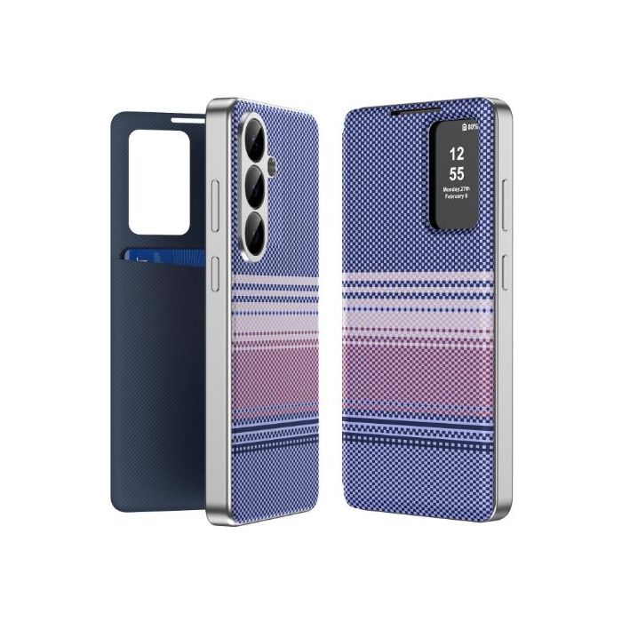 Obal Rainbow Plaid Vegan View Book Samsung Galaxy A57 5G A576 fialový
