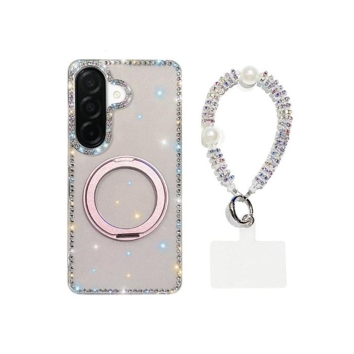 Diamond IMD 360 Ring Holder  Diamond Strap TPU/TPC Samsung A57 - transparentný