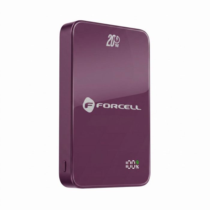 Forcell F-Energy SuperSlim Powerbank F10K8 MagSafe QC4.0 PD3.0 15W 10000 mAh tmavofialová