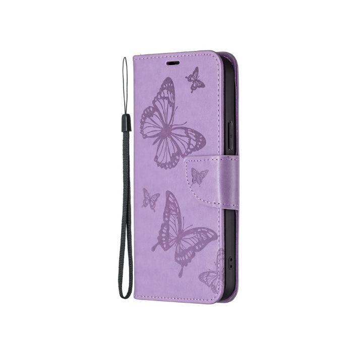 Obal Mezzo Book Xiaomi Redmi Note 12 Pro 5G/POCO X5 Pro 5G kvety a motýľ (fialové)