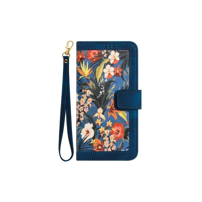 Obal Floral Book Xiaomi Redmi 17 4G/5G tmavomodrý