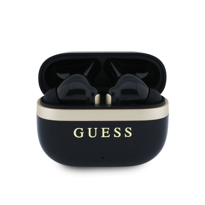 Guess Gold Line Glossy Finish TWS bezdrôtové slúchadlá GUTWSN2HGGSK čierne