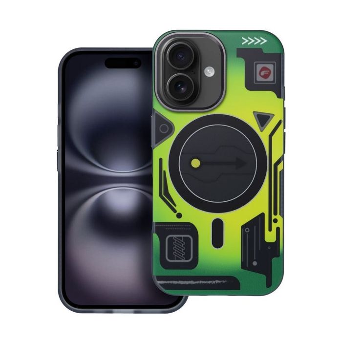 FORCELL F-PROTECT Levels with Dual Layer 4D technology, Miliatry Drop Tested, MagSafe, Apple iPhone 16 cyber green