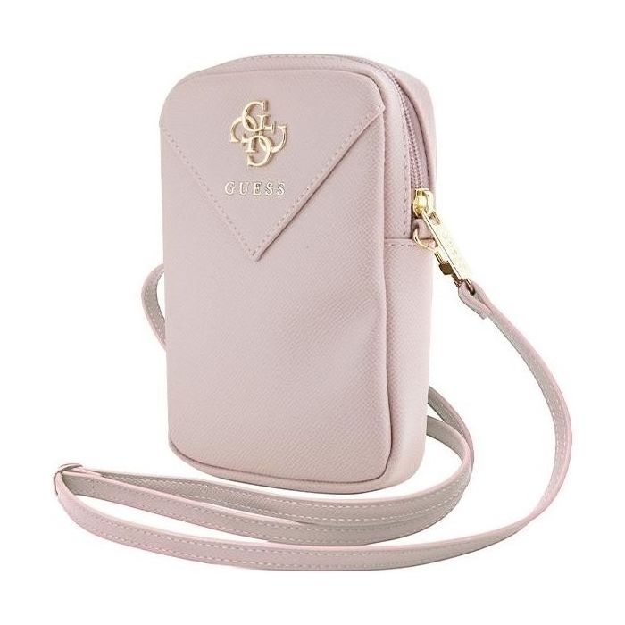 Guess PU Grained 4G Metal Logo Wallet Phone Bag Zipper GUWBZPGSTEGP Pink