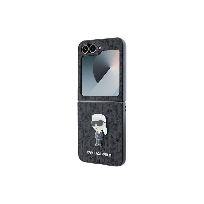 Karl Lagerfeld PU Saffiano Monogram Ikonik Samsung Galaxy Z Flip6 5G F741 KLHCZF6SAPKINPK Black