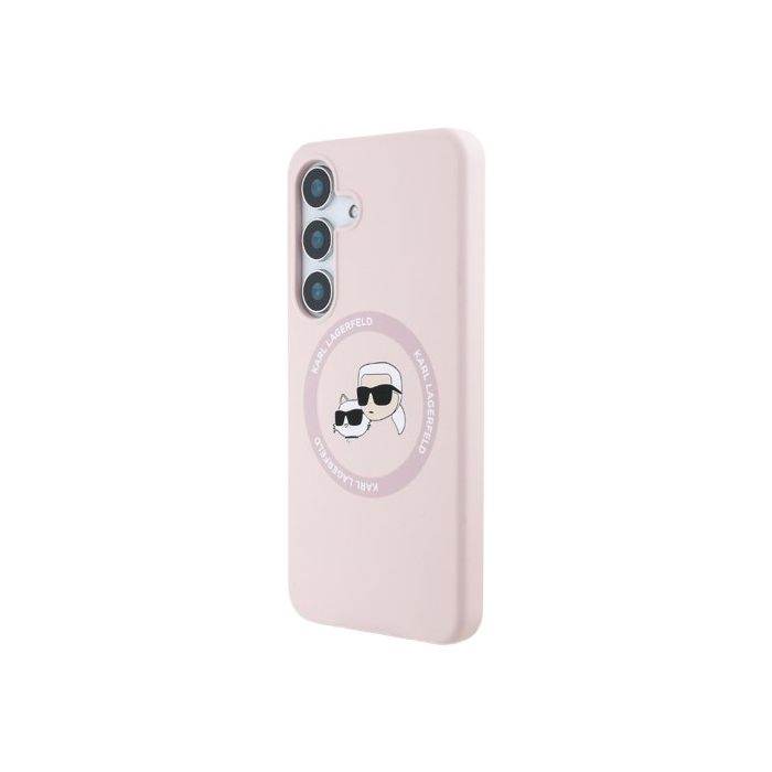 Karl Lagerfeld Liquid Silicone K&CH Heads MagSafe Samsung Galaxy S25+ 5G S936 KLHMS25MSKCHTCP Pink