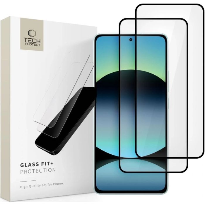 Tech-Protect Glass Fit+ Xiaomi Redmi Note 14 4G/5G Black (2ks)