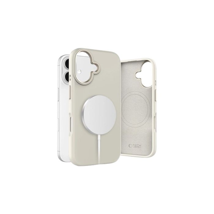 Tech-Protect Silicone Pure MagSafe Apple iPhone 16 Cosmic Latte