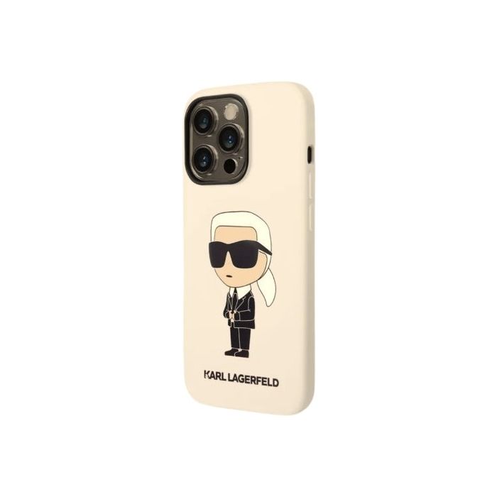 Karl Lagerfeld Liquid Silicone Ikonik NFT Apple iPhone 15 Beige