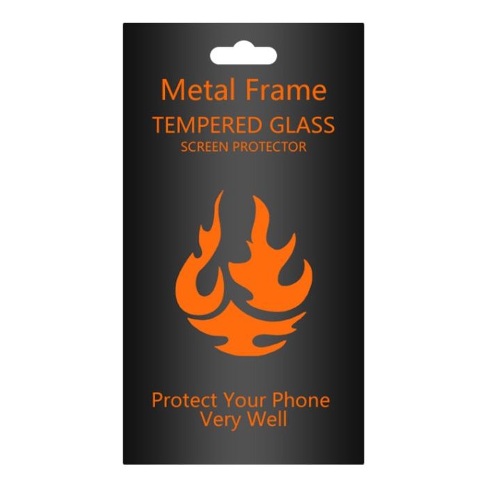 Tempered glass metal frame Apple iPhone X/XS/11 Pro black frame