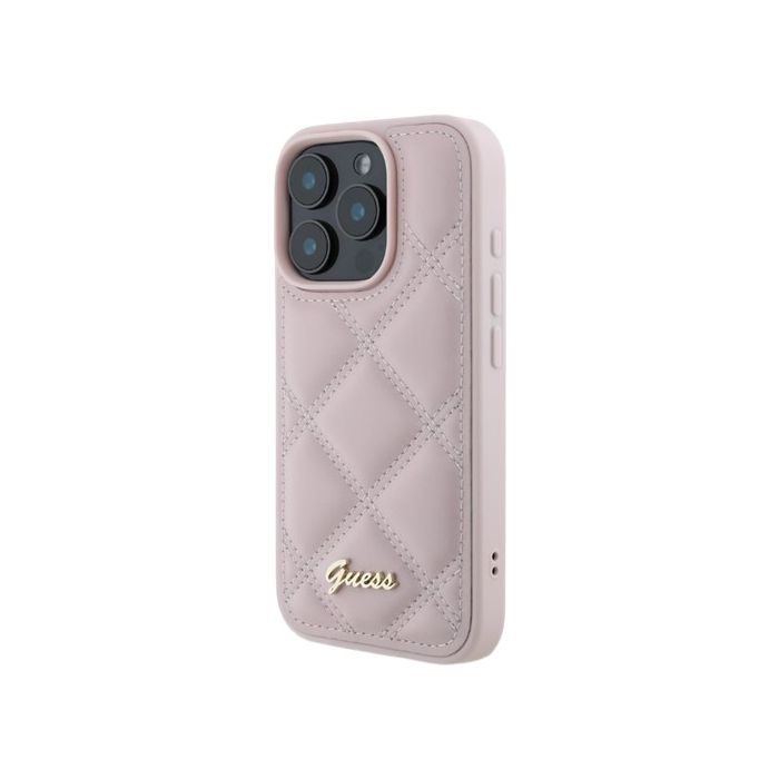 Guess PU Leather Quilted Apple iPhone 16 Pro GUHCP16LPSQSQSP Pink