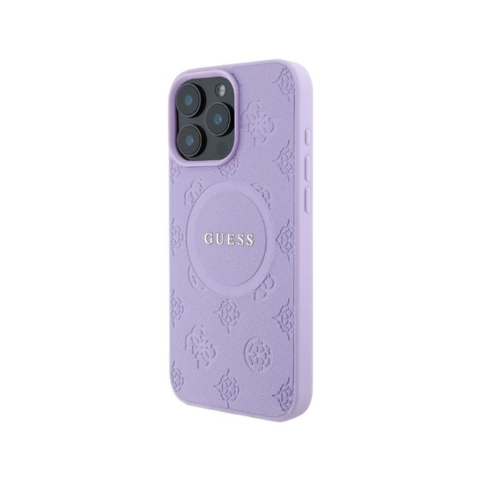 Guess Saffiano Peony Stamp MagSafe Apple iPhone 16 Pro GUHMP16LPSAPSMEU Purple