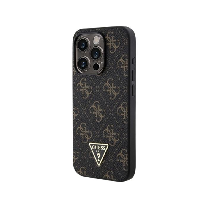 Guess PU Leather 4G Triangle Metal Logo Apple iPhone 16 Pro GUHCP16LPG4GPK Black