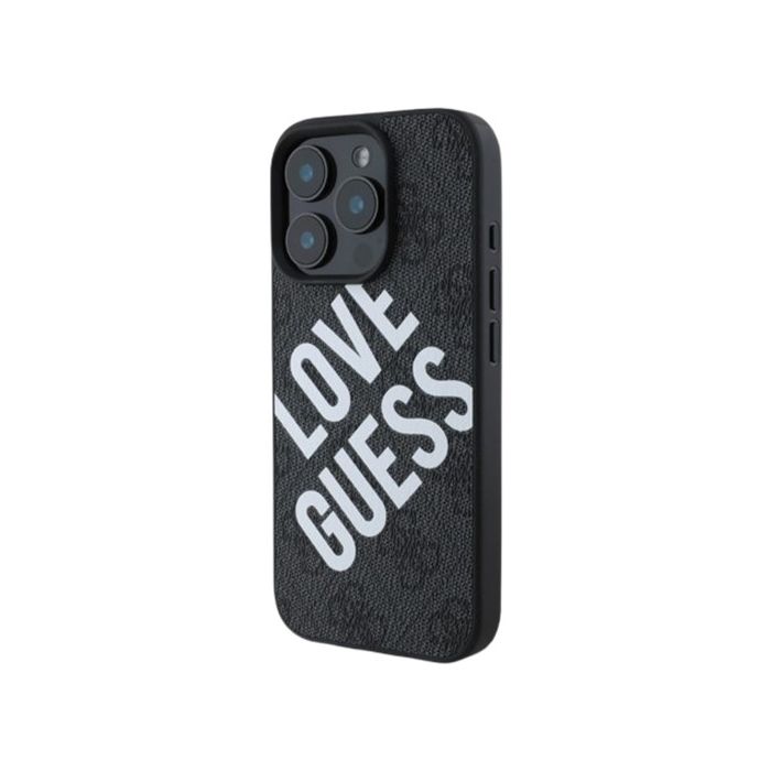 Guess PU Leather 4G Big Love Logo MagSafe Apple iPhone 16 Pro GUHMP16LP4PLGWK Black