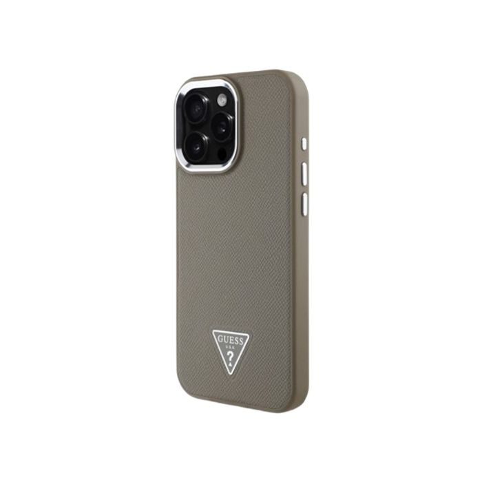 Guess PU Grained Triangle Logo Apple iPhone 16 Pro GUHMP16LPGTSPSW Brown