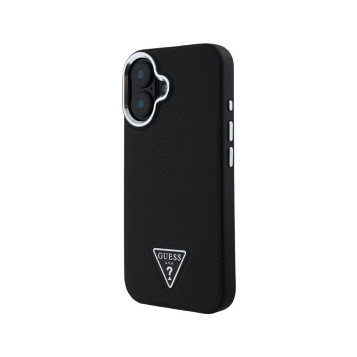 Guess PU Grained Triangle Logo Apple iPhone 16 GUHMP16SPGTSPSK Black