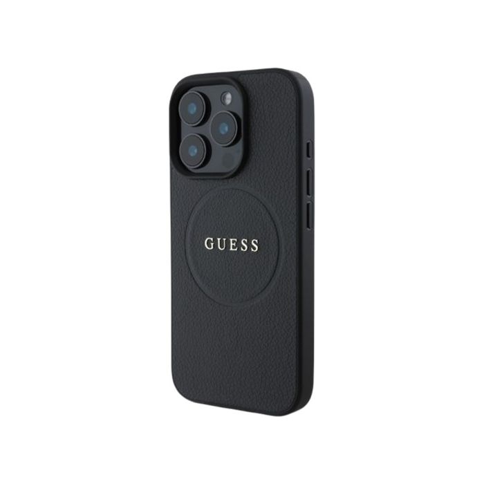 Guess PU Grained Classic Logo MagSafe Apple iPhone 16 Pro GUHMP16LPGHSMMK Black